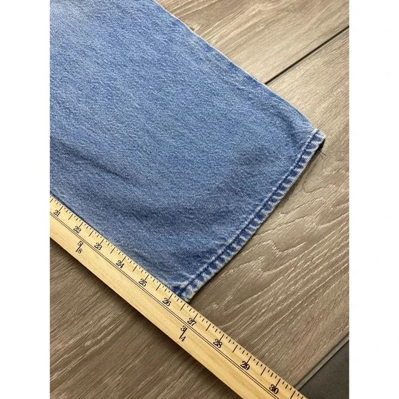 Mother Snacks Women's High Rise Wide Leg Button Fly Denim Jeans Blue Size 26 - Picture 13 of 15